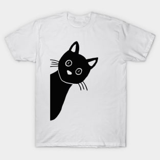 cute black cat sneak out T-Shirt